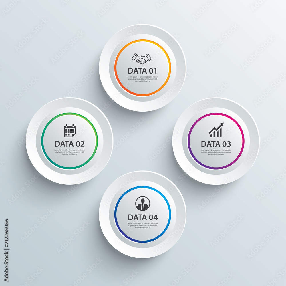 Infographics circle paper with 4 data template. Vector illustration abstract background. Can be used for workflow layout, business step, brochure, flyers, banner, web design. Infographics circle paper with 4 data template. Vector illustration abstract background. Can be used for workflow layout, business step, brochure, flyers, banner, web design.