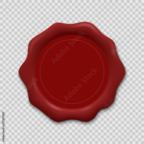 Wax seal on transparent background