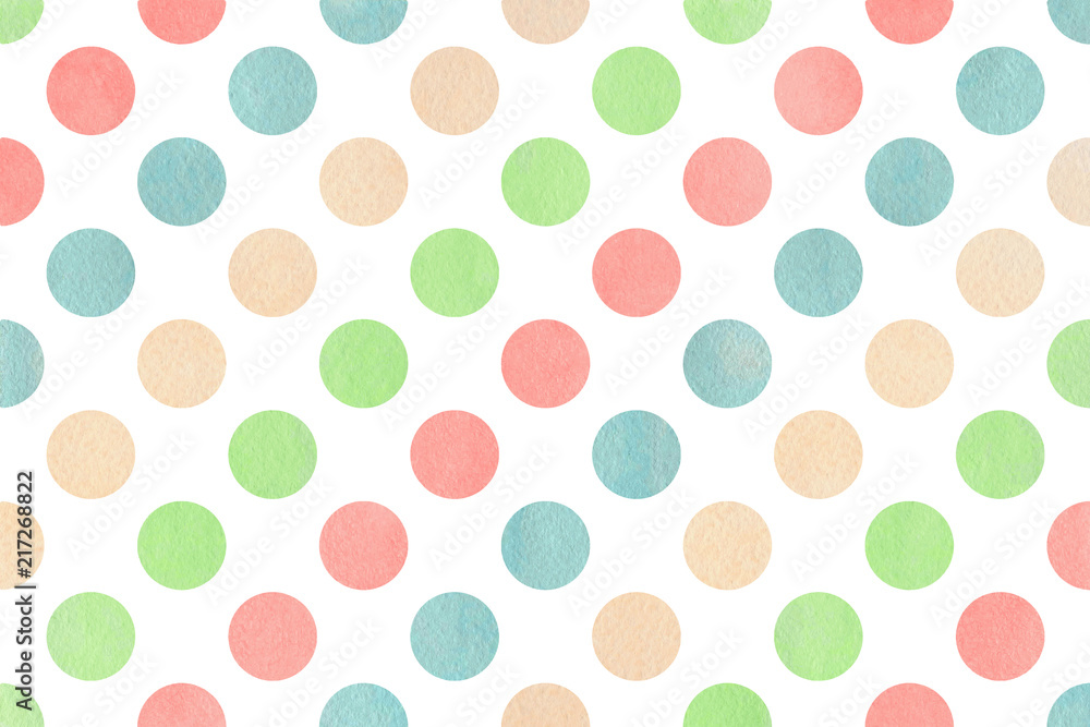 Watercolor polka dot background. Watercolor polka dot background.