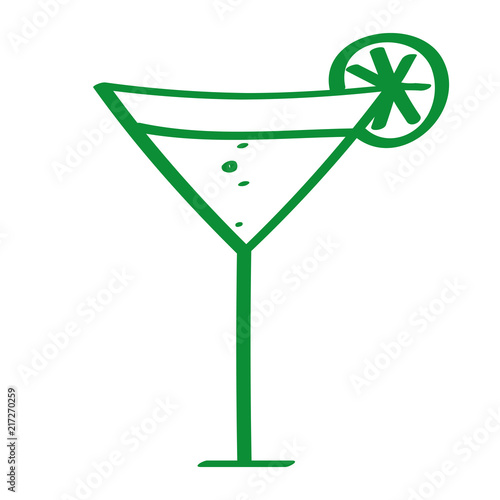 Handgezeichneter Cocktail in grün