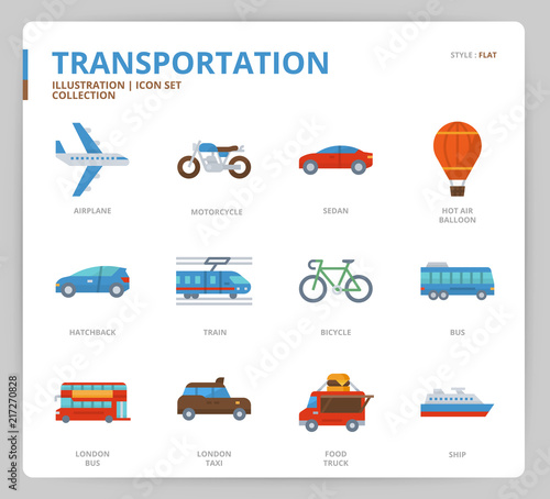 Transportation icon set