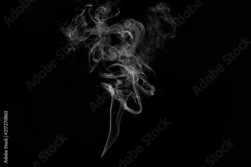 Fototapeta Naklejka Na Ścianę i Meble -  movement of smoke on black background, smoke background,