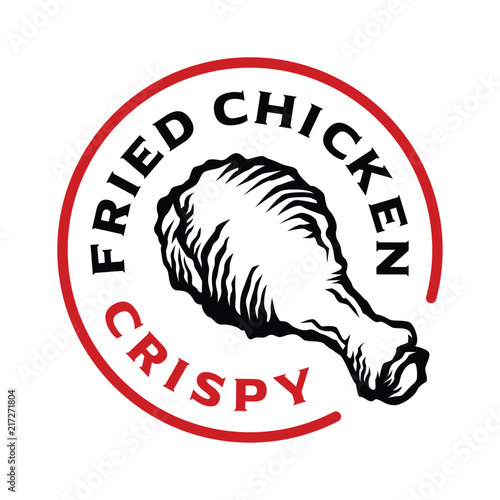 crispy chicken thighs logo template
