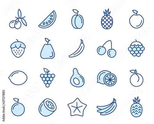 Obst und Früchte Vector Icon Set 