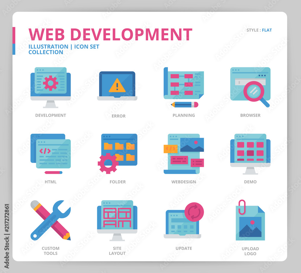 Web development icon set Web development icon set