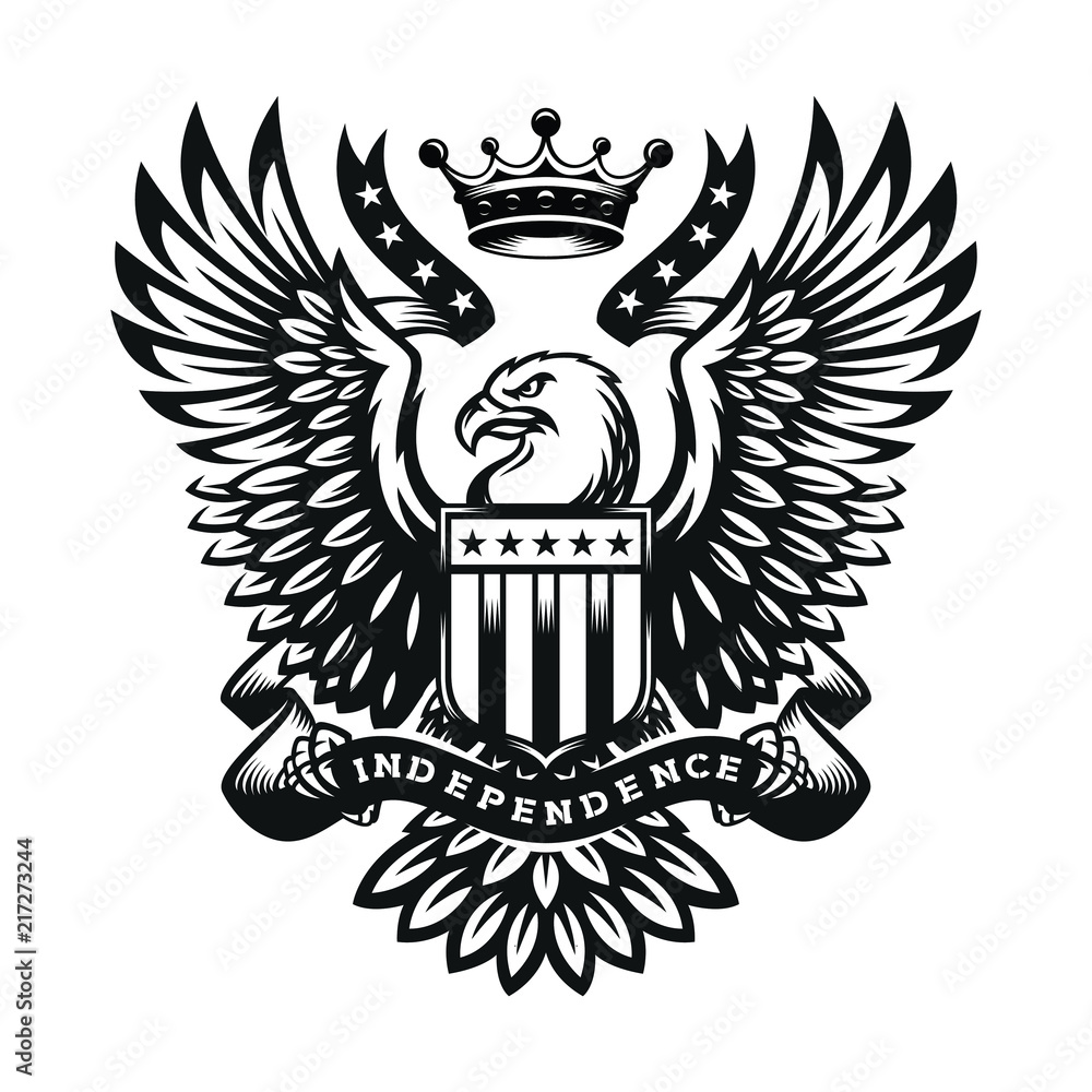 Eagle with crown logo - stock vector 2829991 | Crushpixel