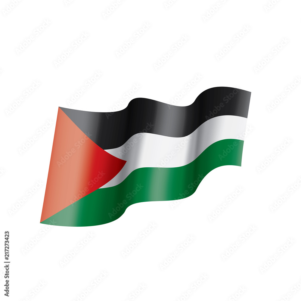 Palestine flag, vector illustration on a white background Palestine flag, vector illustration on a white background