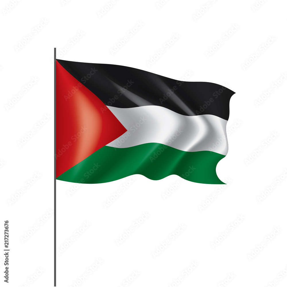 Obraz premium Palestine flag, vector illustration on a white background