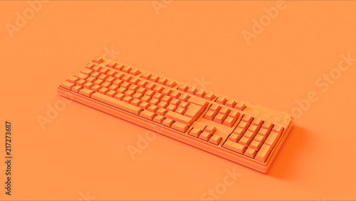 Orange Computer keyboard 3d illustration 3d render