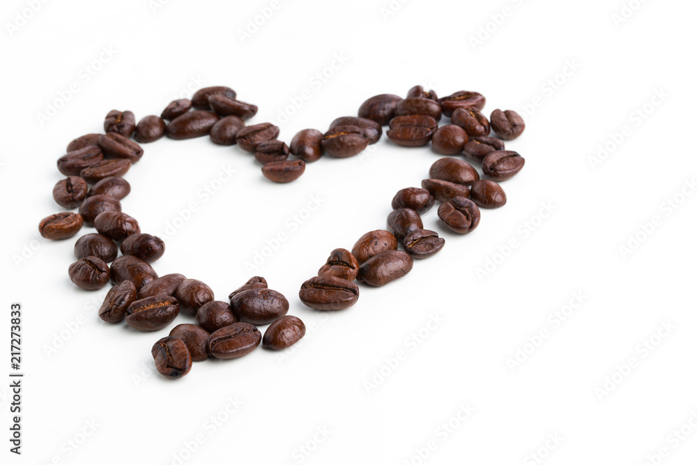 Roasted coffee beans isolated on pure white background for content using. Roasted coffee beans isolated on pure white background for content using.