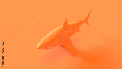 Orange Great White Shark 3D illustration 3d render © paul