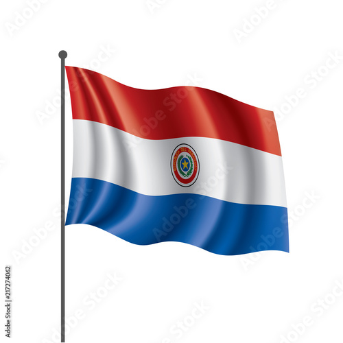 Paraguay flag, vector illustration on a white background