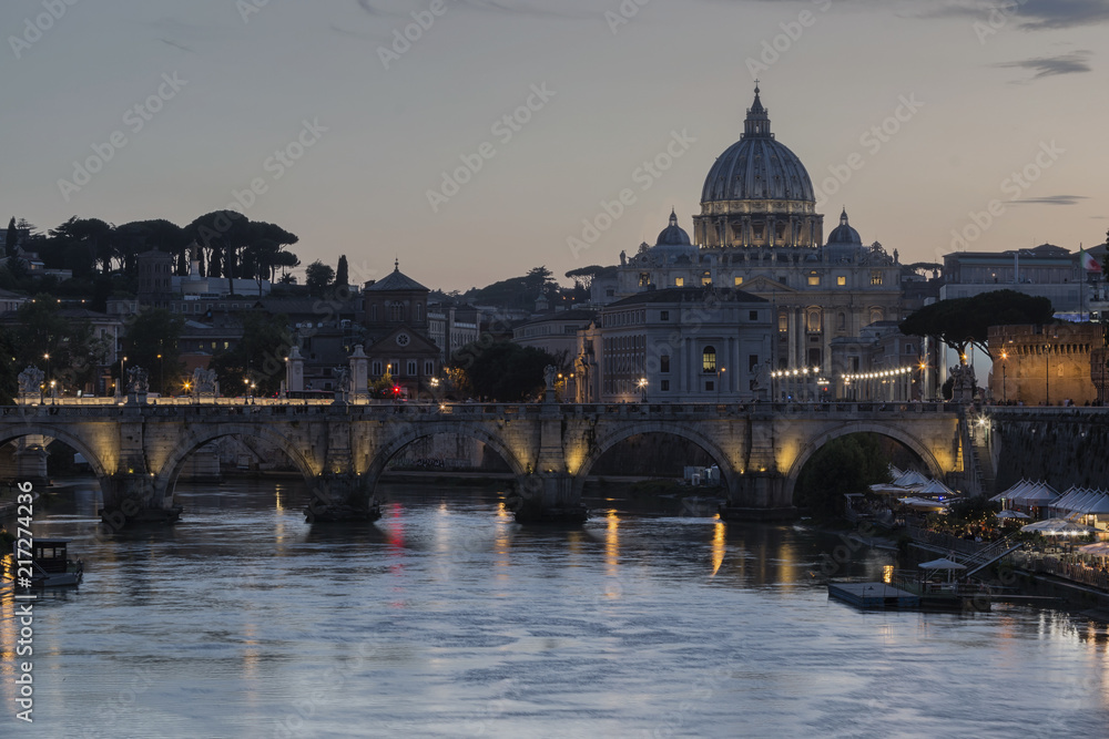 Sunset in Rome, Italy capital