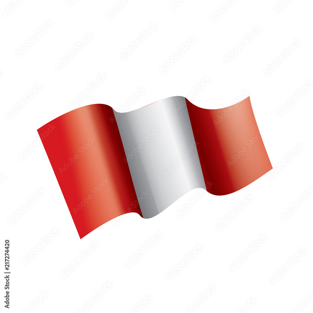 Peru flag, vector illustration on a white background