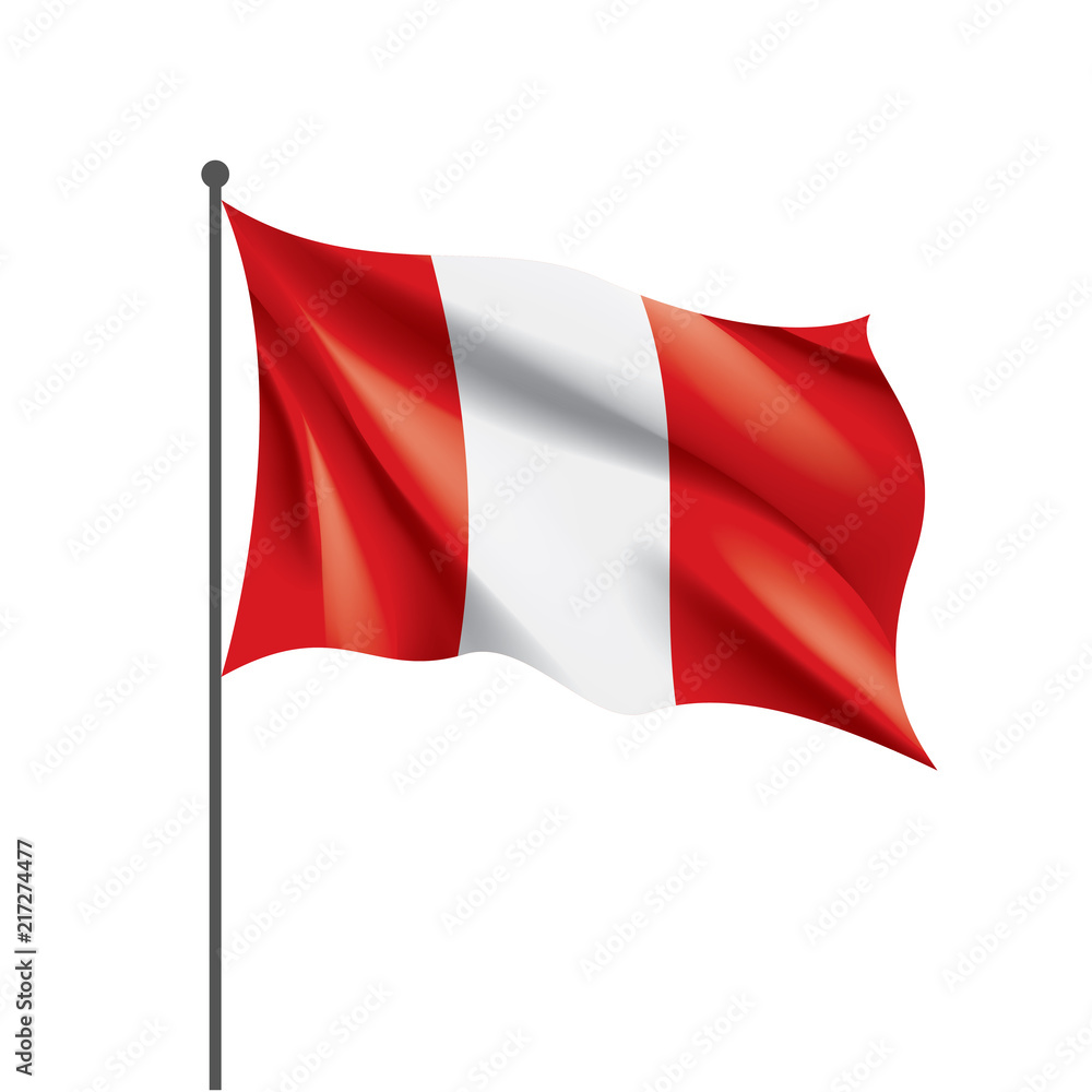 Peru flag, vector illustration on a white background