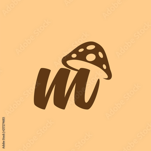 m Letter lowercase mushroom logo icon vector