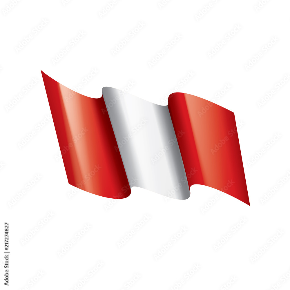 Peru flag, vector illustration on a white background Peru flag, vector illustration on a white background