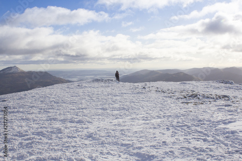 Grand panoramic views from the top of Ben Lomond in Scotland on a winters day  © gavin