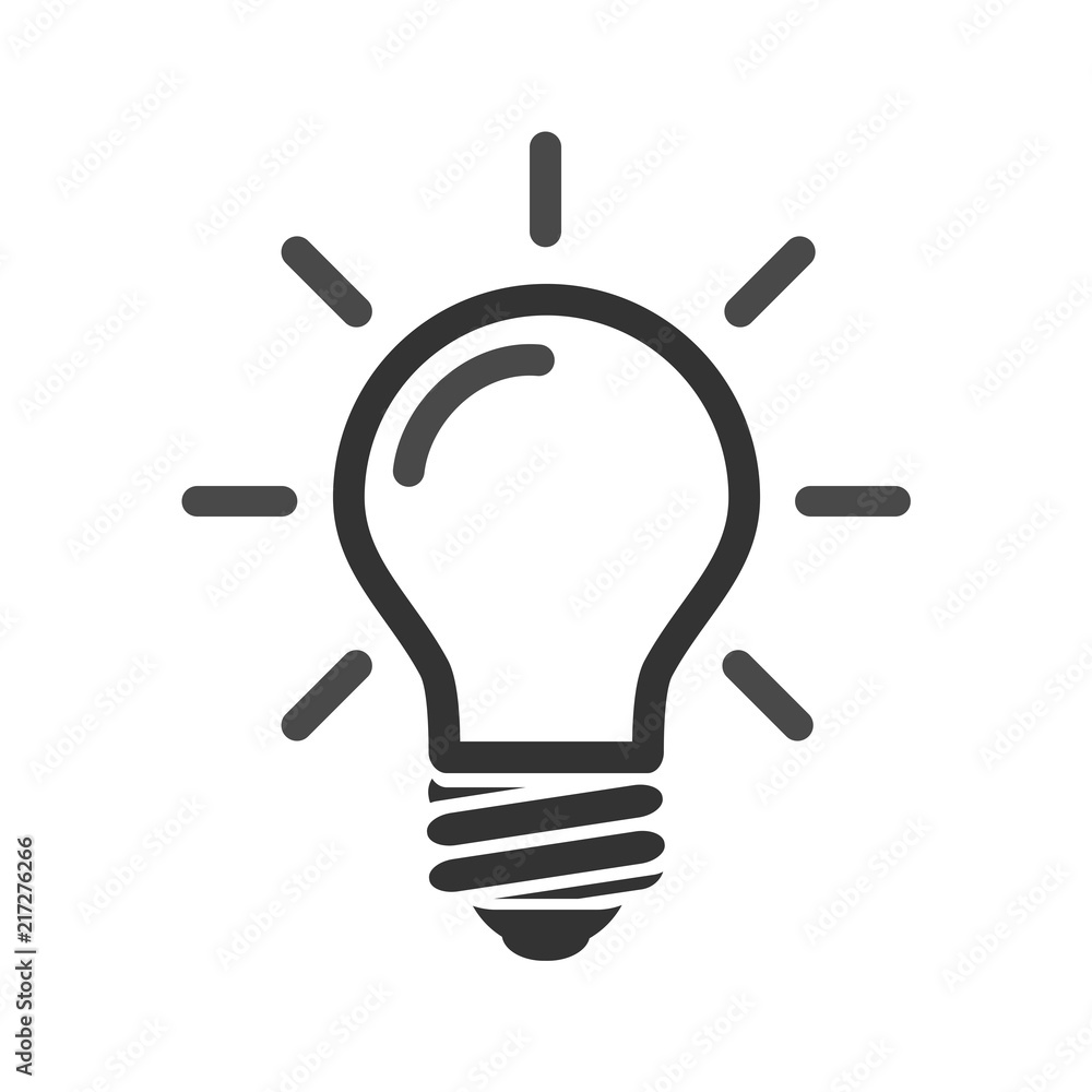 Light Bulb line icon vector isolated on white background, Idea sign and thinking concept Light Bulb line icon vector isolated on white background, Idea sign and thinking concept