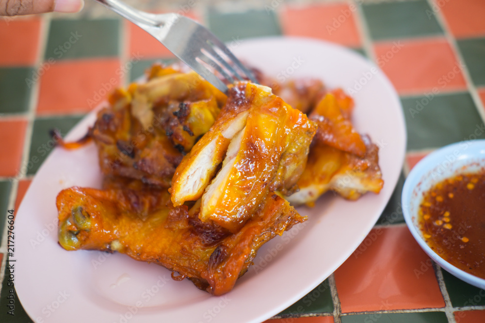 Grilled chicken with spicy sauce Grilled chicken with spicy sauce