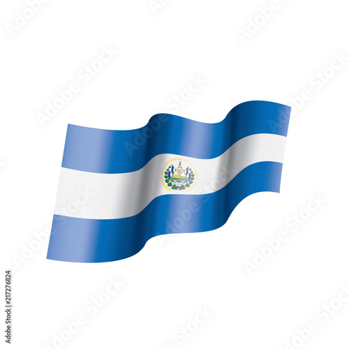 Salvador flag, vector illustration on a white background