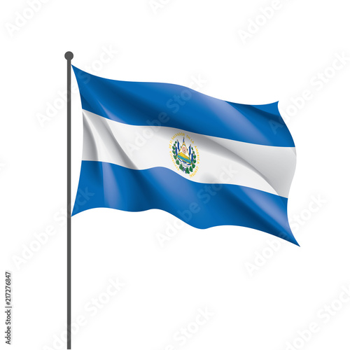 Salvador flag, vector illustration on a white background