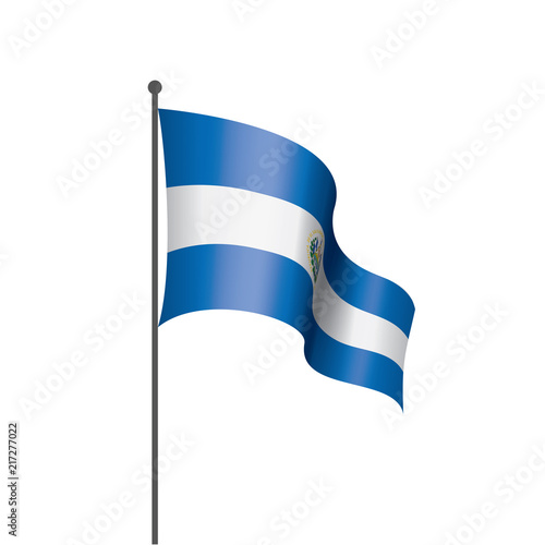 Salvador flag, vector illustration on a white background