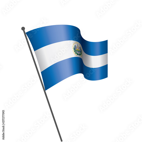 Salvador flag, vector illustration on a white background