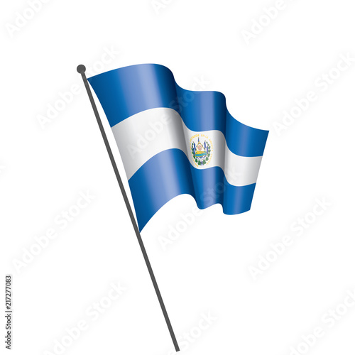 Salvador flag, vector illustration on a white background