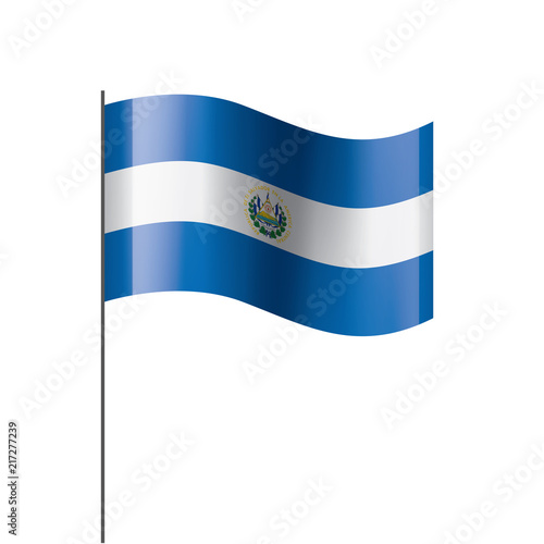 Salvador flag, vector illustration on a white background