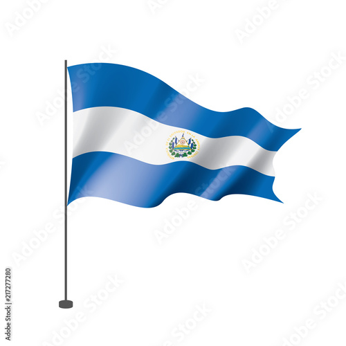 Salvador flag, vector illustration on a white background