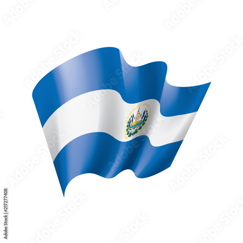 Salvador flag, vector illustration on a white background