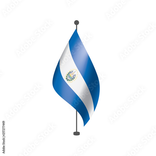 Salvador flag, vector illustration on a white background