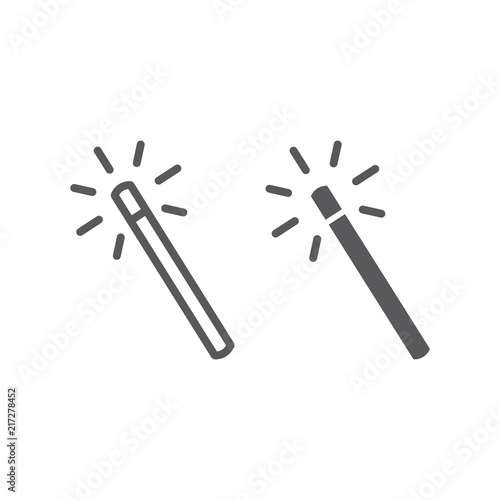 Magic wand line and glyph icon, tools and design, wand sign, vector graphics, a linear pattern on a white background, eps 10.
