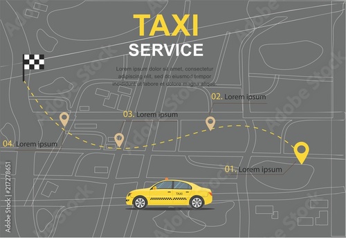 Taxi service concept transporation Business infographic with transport