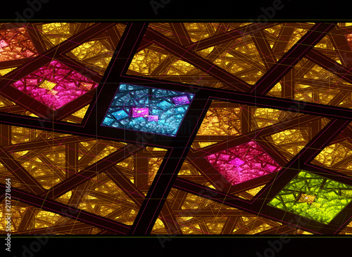 Wallpaper Mural Abstract fractal patterns and shapes. Fractal texture. The colors in the series, Fancy paint. Background consists of fractal color texture. Torontodigital.ca