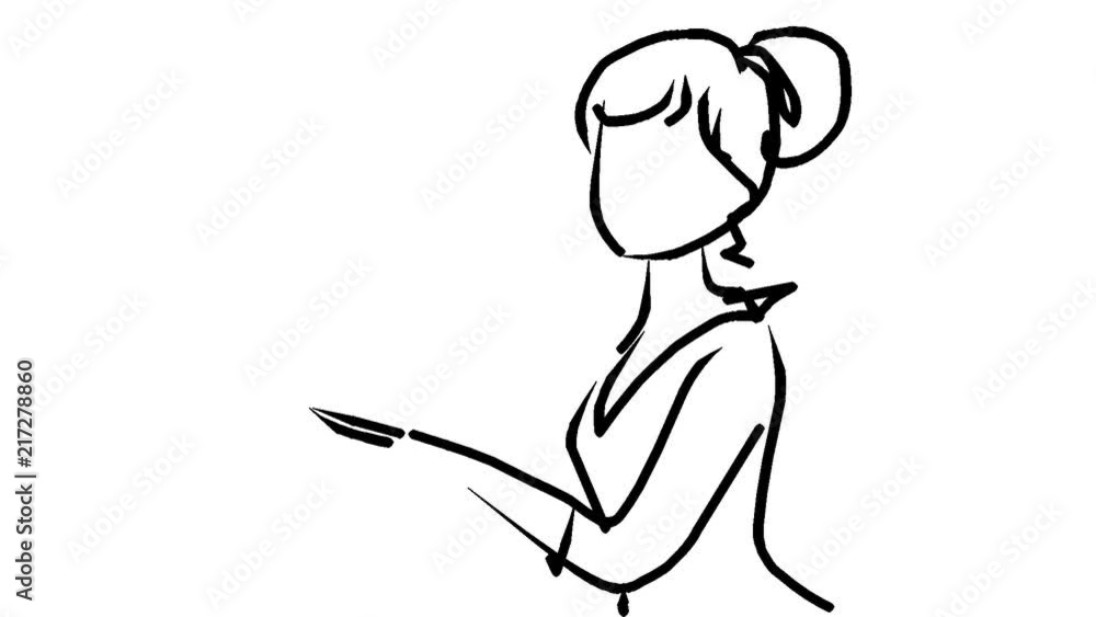 チェックする女性 チェックする女性