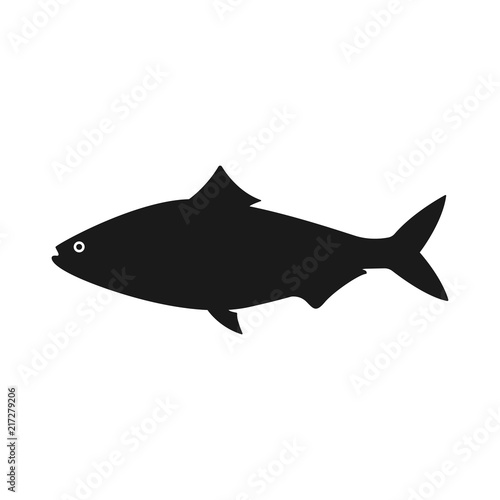 Simple fish silhouette logo. on white background 