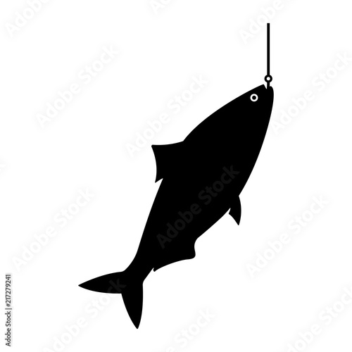 clip art black fishing on white background
