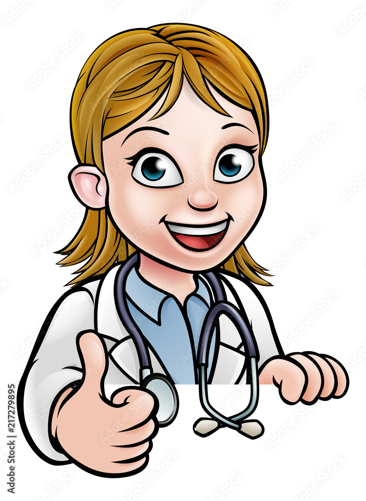 Doctor Cartoon Character Thumbs Up