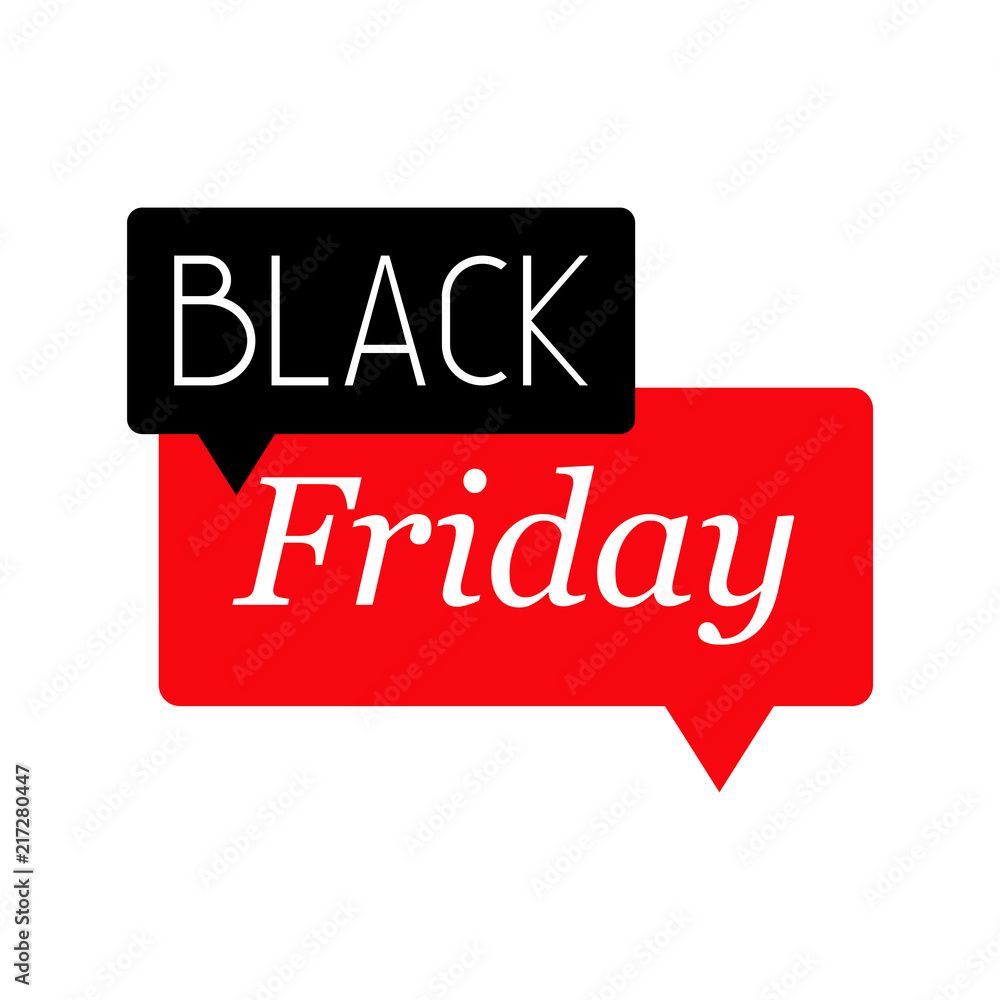 Icono plano BLACK Friday en burbujas color negro y rojo Icono plano BLACK Friday en burbujas color negro y rojo