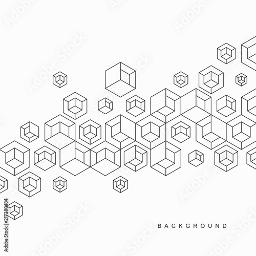 Geometric abstract background in style line art.