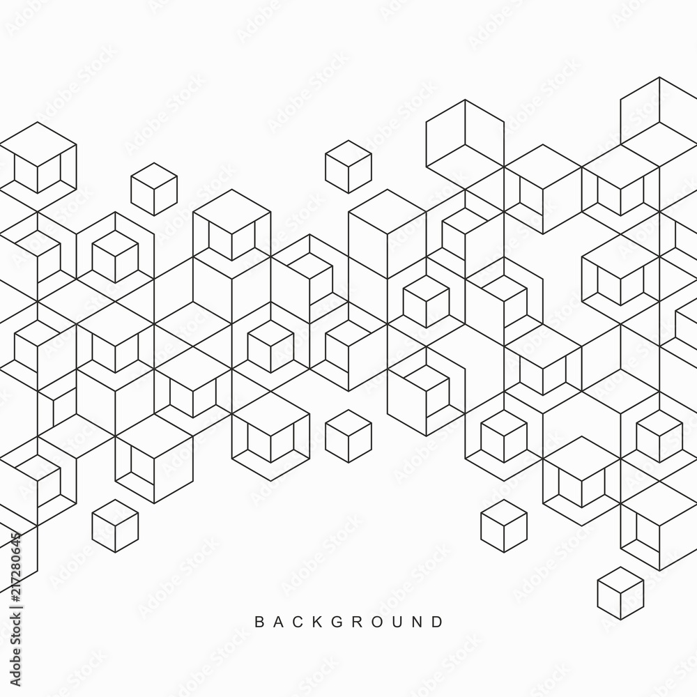 Geometric abstract background in style line art.