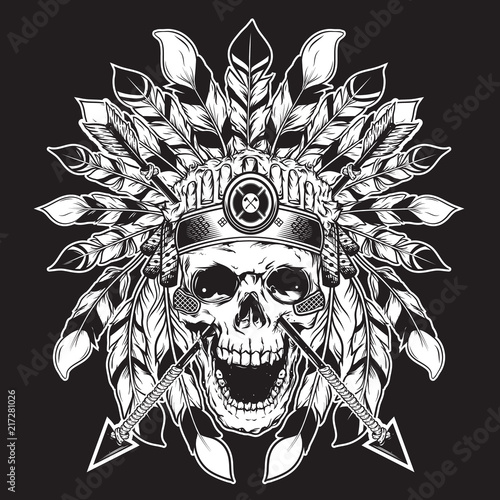 skull illustration background for shirt design with black white concept