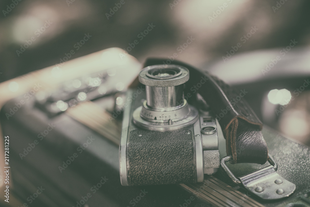 Vintage camera with chrome details