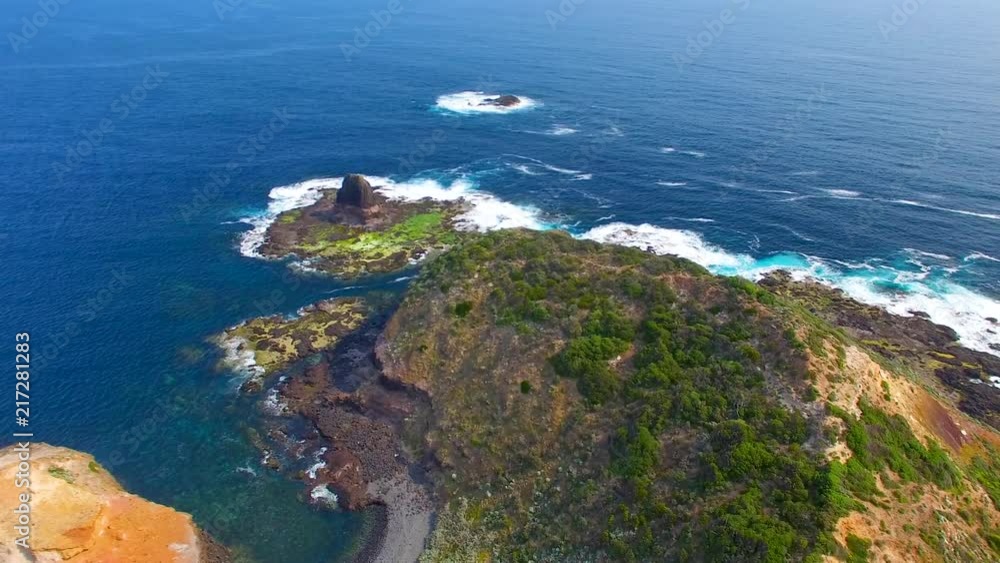 Cape Schanck overhead aerial view - Victoria, Australia Cape Schanck overhead aerial view - Victoria, Australia