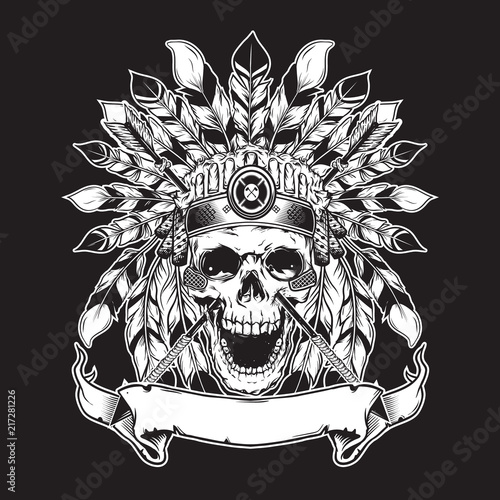 skull illustration background for shirt design with black white concept