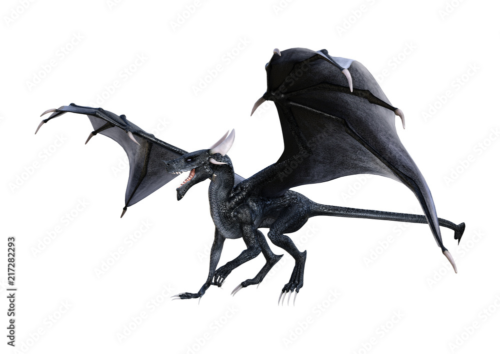 Fototapeta premium 3D Fantasy Fantasy Dragon na białym tle