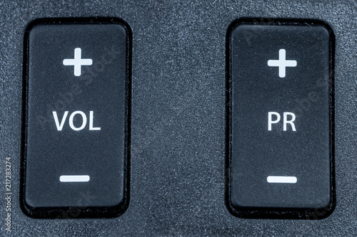 Volume switch and program switch on the remote control photo