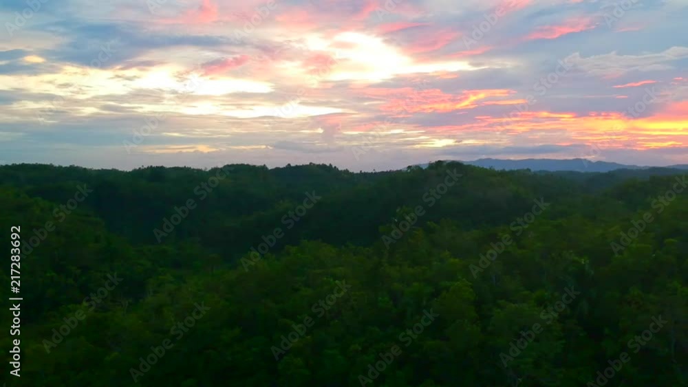 Droneshot of the Philippines jungle during sunset shot in 30 frames per second Droneshot of the Philippines jungle during sunset shot in 30 frames per second
